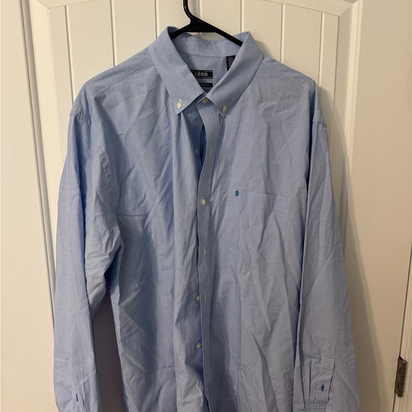 Izod Shirt Mens XL Light Blue Button Down Long Sleeve Cotton Classic - Picture 1 of 3